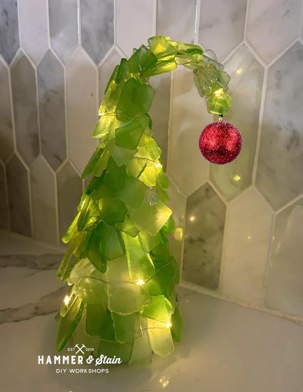 Grinch Sea Glass Tree