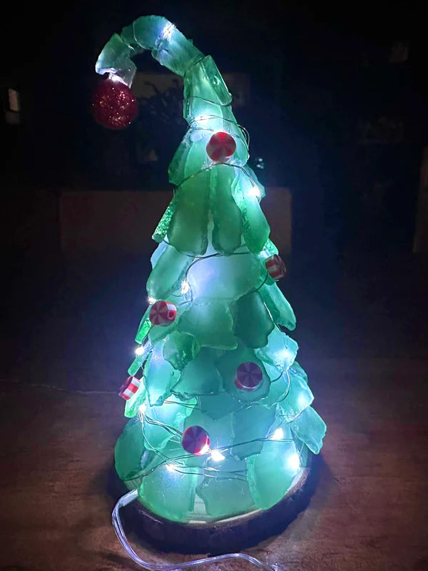 Grinch Sea Glass Tree